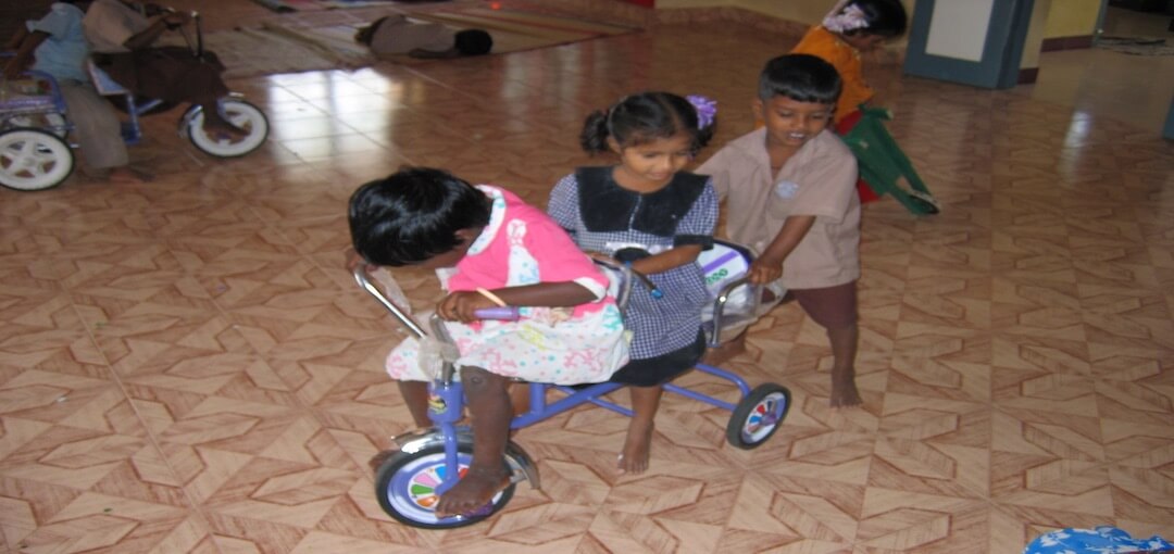 Children enjoy cycling at TNVT Child Development Centre